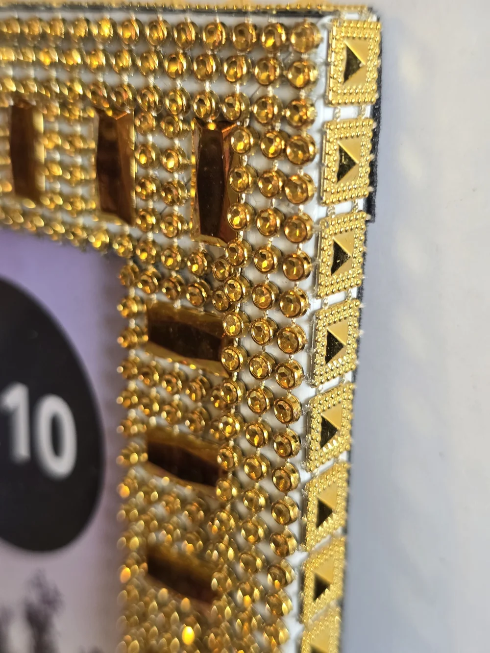 Gold Beaded 8x10 Photo Frame - Decorative Home Accent New Handmade